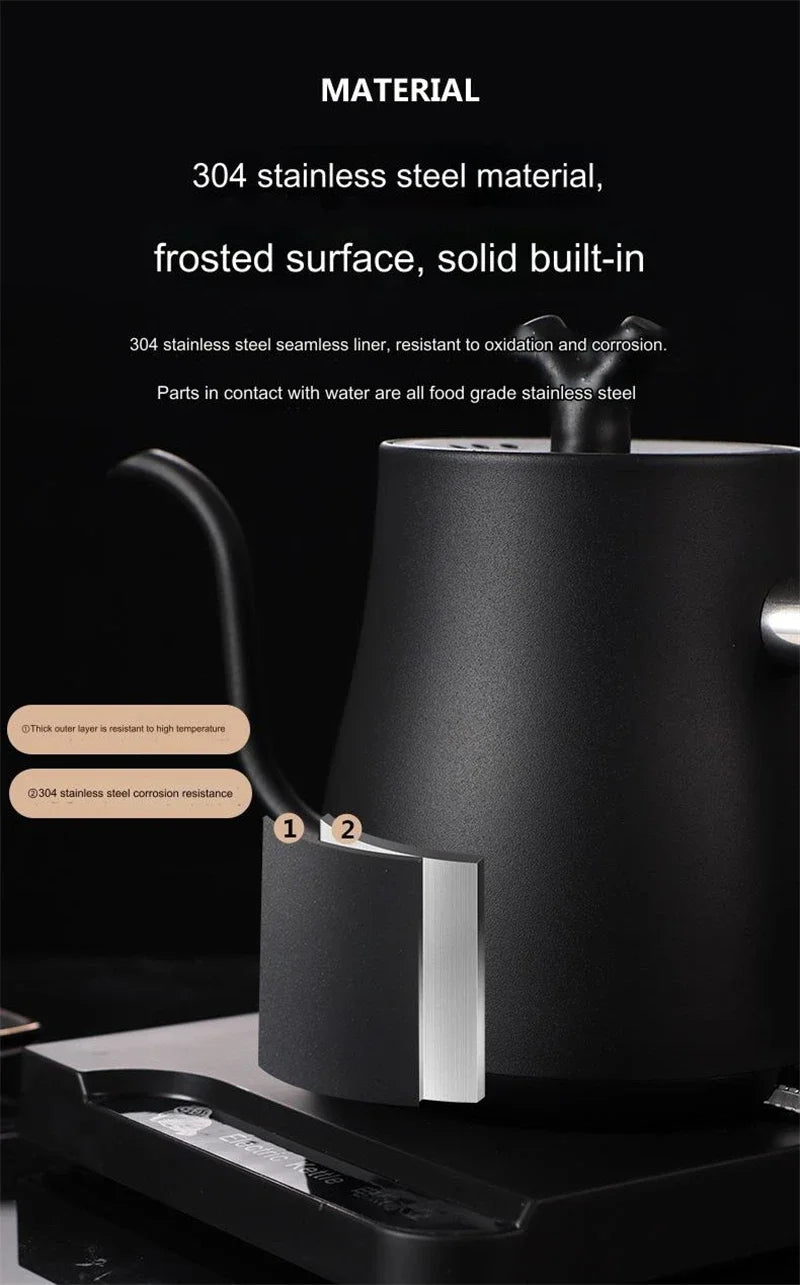 Hervidor eléctrico inteligente de temperatura constante de 1000W, cafetera hecha a mano, olla con cuello de cisne utilizada para preparar leche en polvo