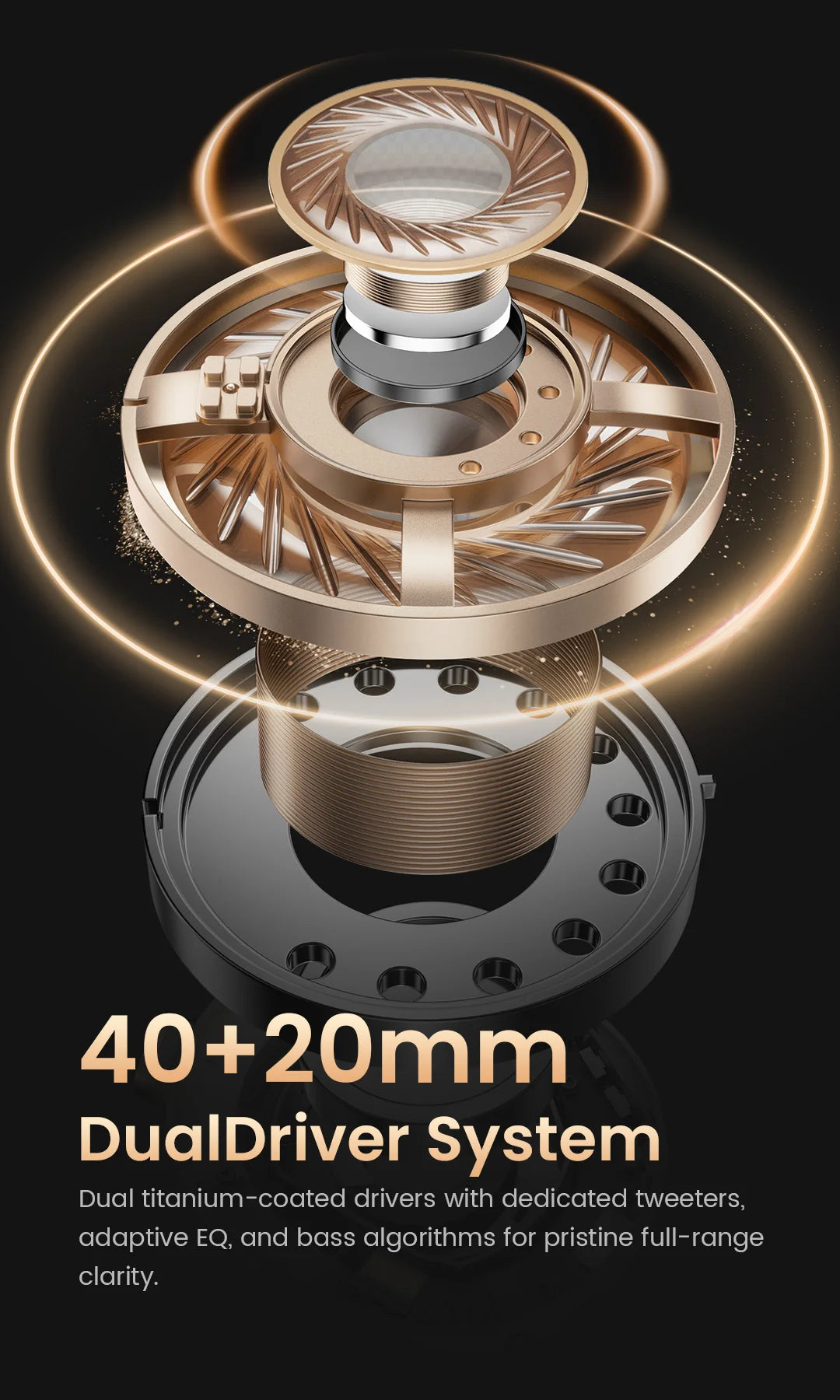 HAYLOU S40 ANC auriculares inalámbricos 50dB cancelación de ruido auriculares de Audio espacial 3D de alta resolución con LDAC Bluetooth 6,0 auriculares sobre la oreja