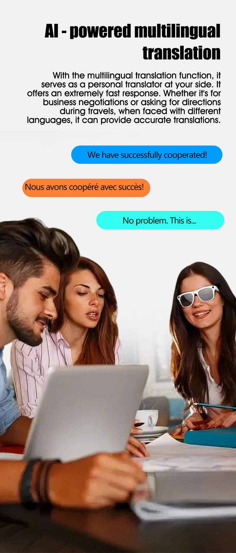 Xiaomi 4K HD AI gafas inteligentes con cámara Bluetooth llamada asistente de voz traducción Control táctil reproductor de música gafas impermeables