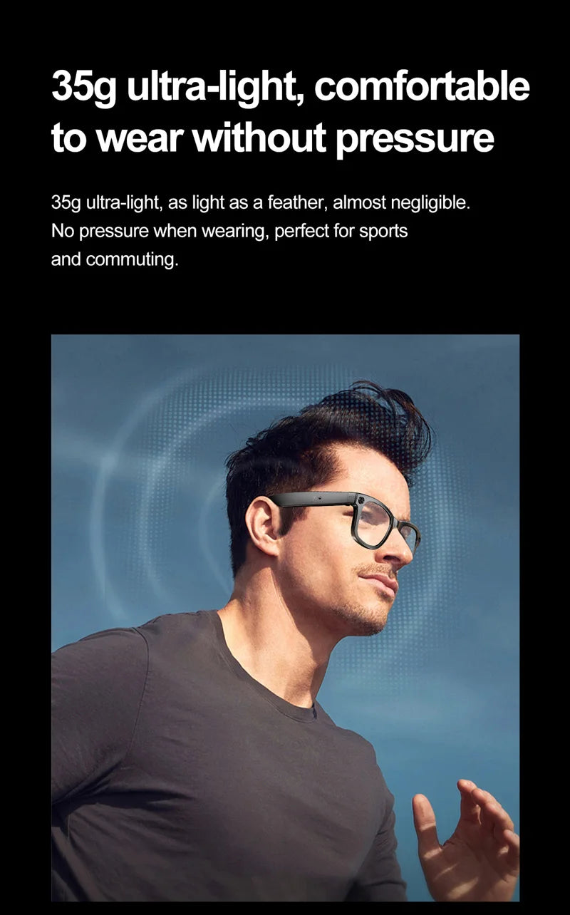 Gafas inteligentes Xiaomi para grabar vídeos, reconocimiento de fotos Ai, traducción de respuesta, batería grande, gafas Bluetooth impermeables Ip65