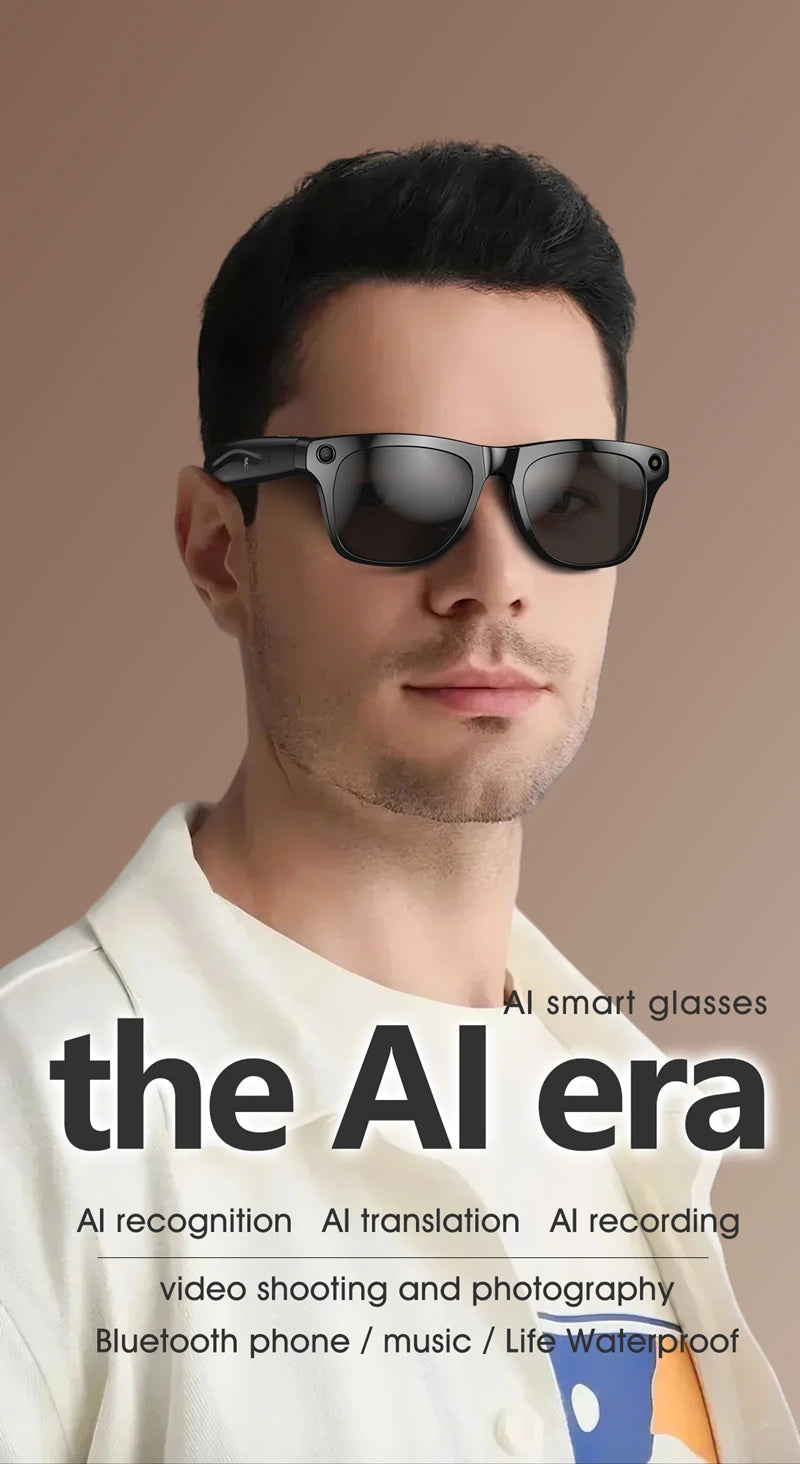 Xiaomi 4K HD AI gafas inteligentes con cámara Bluetooth llamada asistente de voz traducción Control táctil reproductor de música gafas impermeables
