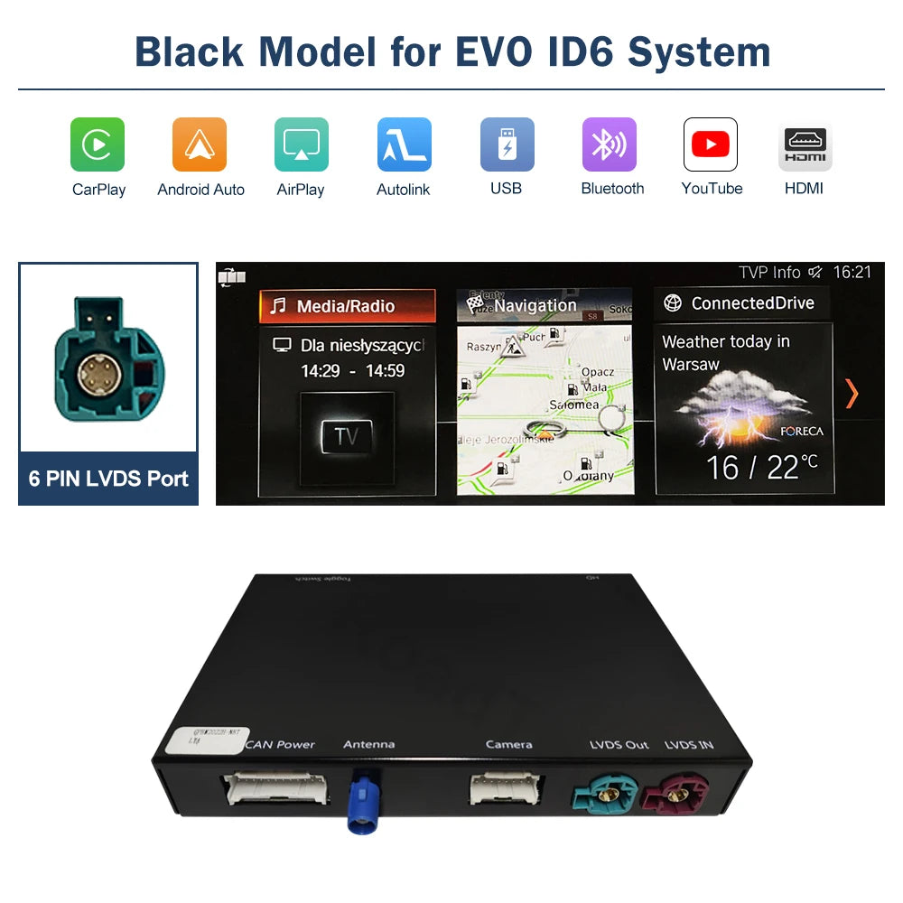 Android inalámbrico para coche BMW X3 X4 Series F25 F26 F01 CIC NBT EVO 2011-2020 interfaz Carplay enlace de espejo Air Play