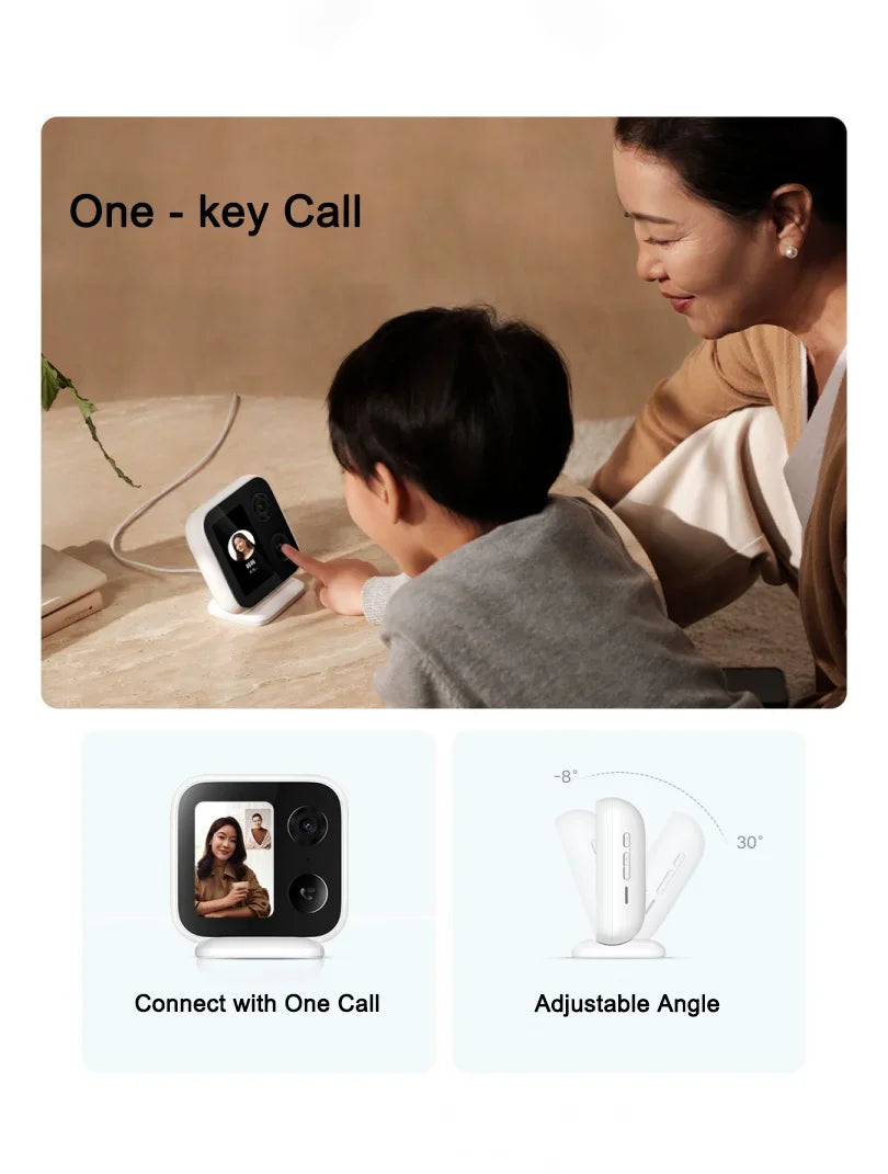 XIAOMI Cámara inteligente Edición de videollamada, pantalla grande de 3,5 pulgadas, 4MP 2,5 K, monitor de bebé de seguridad para el hogar, versión china con adaptador