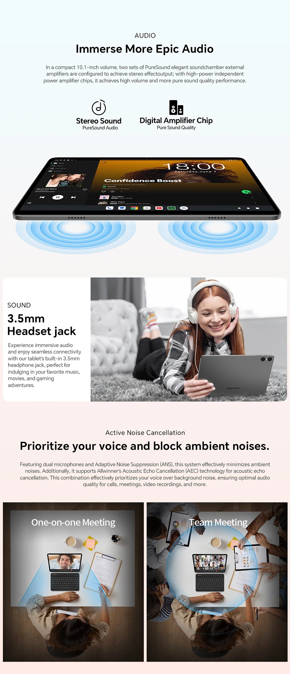 Teclast P30T Tableta, 10,1 pulgadas 1280x800, Android 14, Wi-Fi 6, Unisoc T606 Octa Núcleo, (4GB+6GB)10GB de RAM, 128GB de ROM(Soporte TF 1TB), 5MP+2MP, 6000mAh, Type C, Mali G57