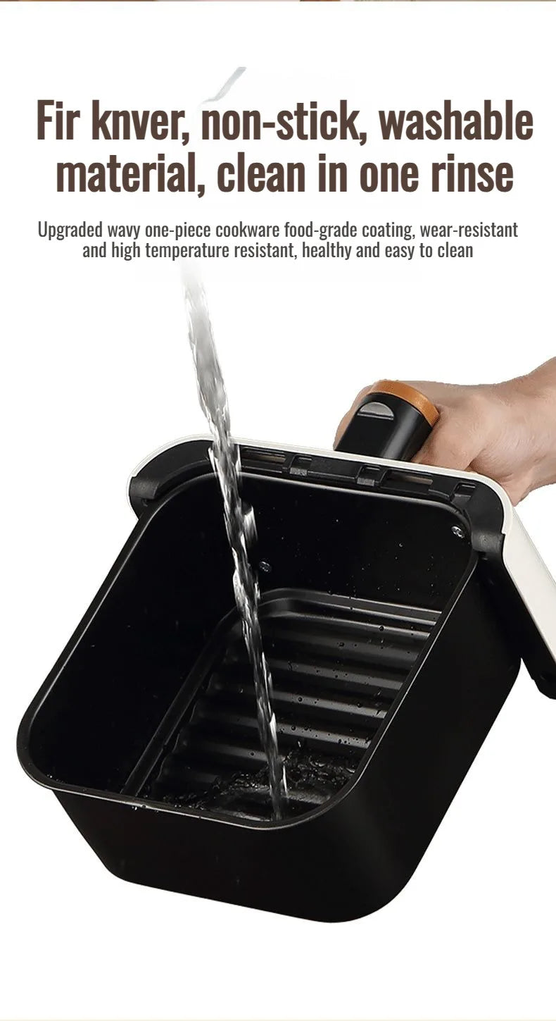 Freidora de aire de 3,2l, freidora eléctrica para cocinar, gran capacidad, máquina para freír francesa inteligente sin aceite, horno, cocina automática 360 ° Hornear