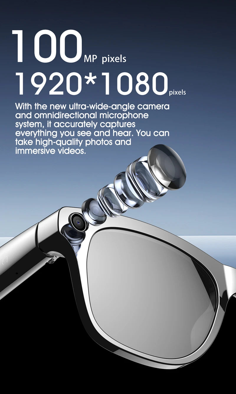 Xiaomi 4K HD AI gafas inteligentes con cámara Bluetooth llamada asistente de voz traducción Control táctil reproductor de música gafas impermeables