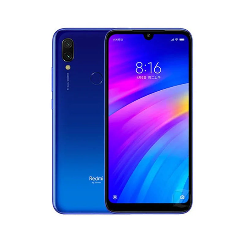 Teléfono móvil Xiaomi Redmi 7 con funda para teléfono, teléfono móvil Dual SIM Solt, teléfono móvil Android, cámara Dual, teléfono usado