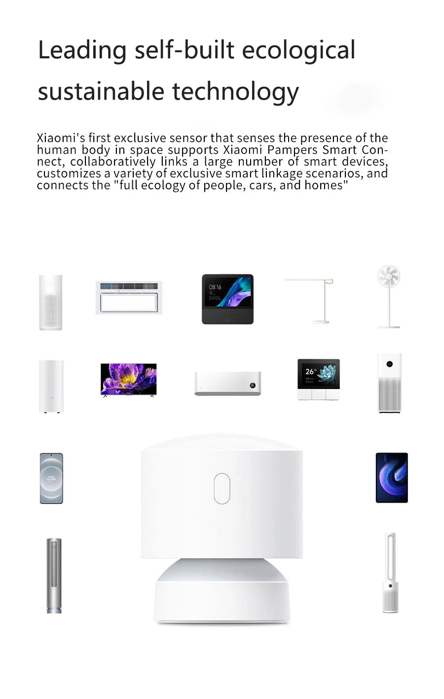 Xiaomi Mijia-Sensor de presencia humana, conexión inalámbrica inteligente para el hogar, Bluetooth 5,0, sensores de movimiento corporal para aplicación Mi Home XMOSB01XS
