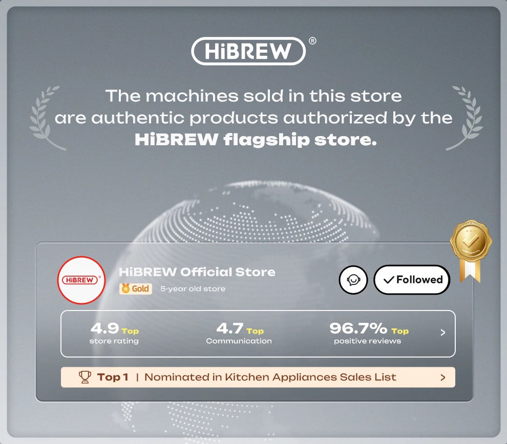 HiBREW-máquina de café expreso semiautomática 3 en 1, capuchino, Latte, espuma de leche automática, café molido, acero inoxidable H13A