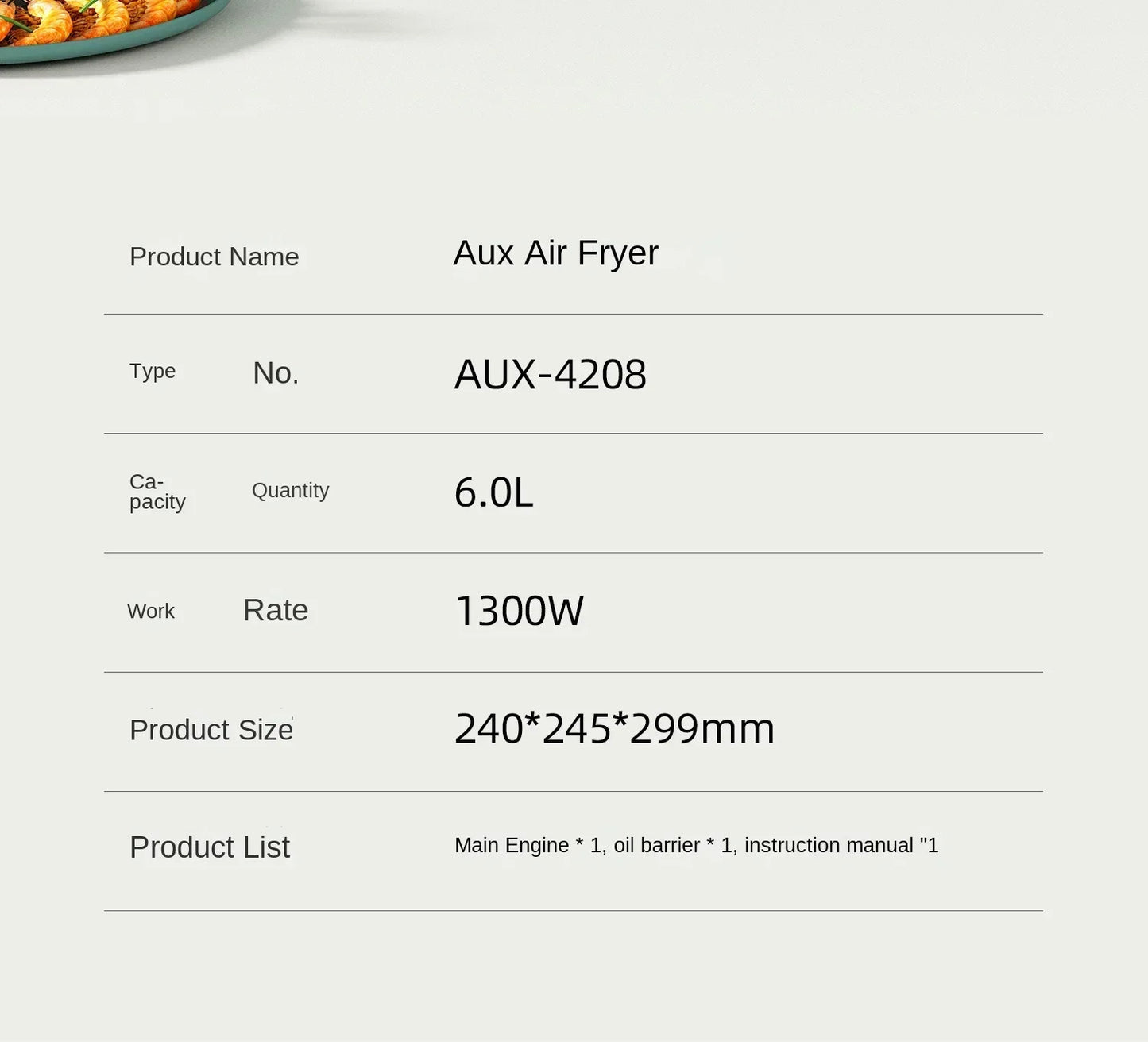 Modelo de freidora de aire AXA de 220 V: horno freidora de aire todo en uno con fritura automática inteligente, multifuncional y sin aceite C AA
