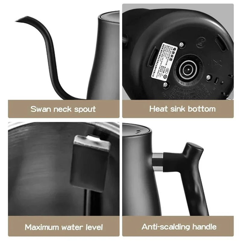 Hervidor eléctrico inteligente de temperatura constante de 1000W, cafetera hecha a mano, olla con cuello de cisne utilizada para preparar leche en polvo