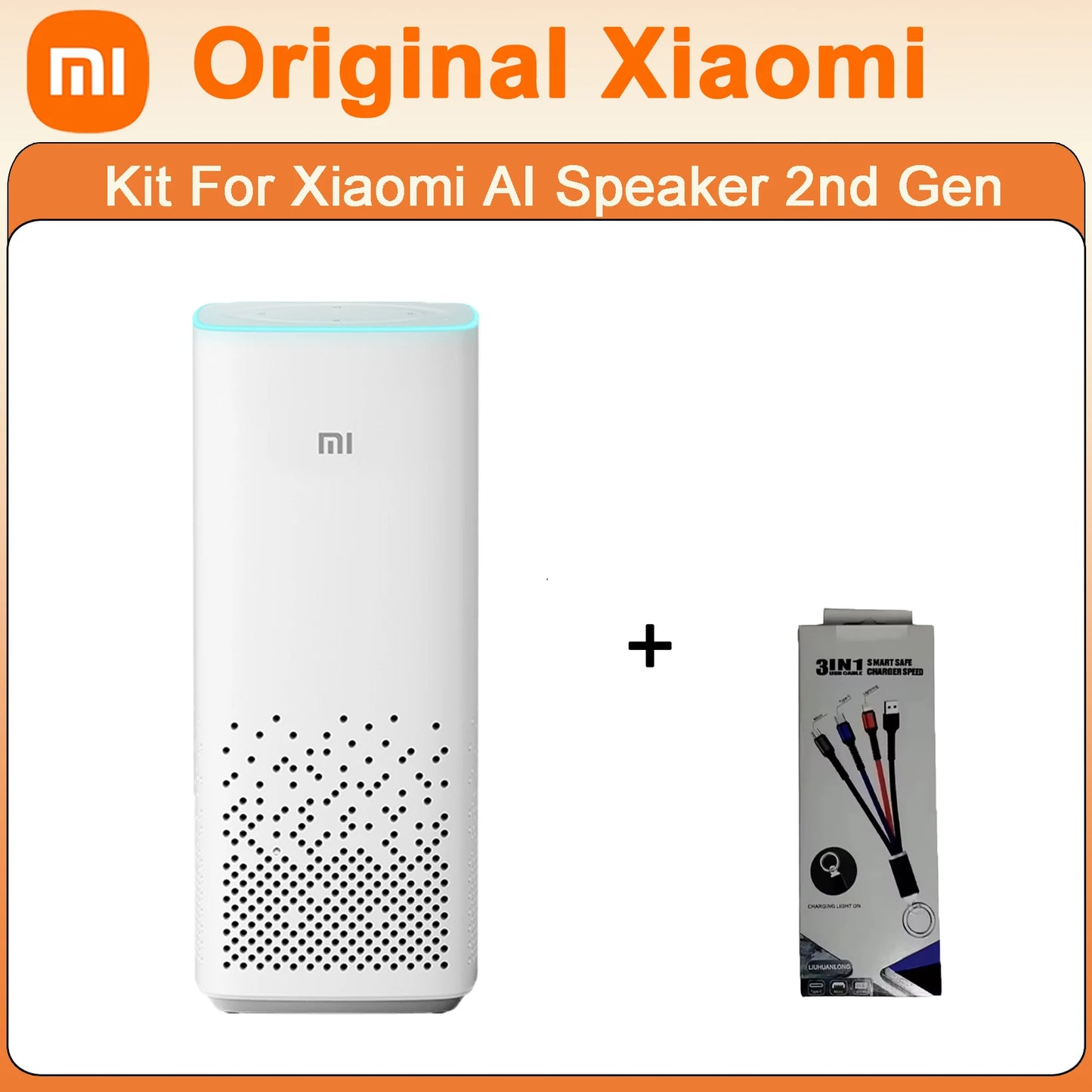 Xiaomi-altavoz AI Original, 2. ° Kit, altavoz inteligente inalámbrico, Control por voz AI, sincronización multidispositivo para hogar inteligente, Robot aspirador multicámara