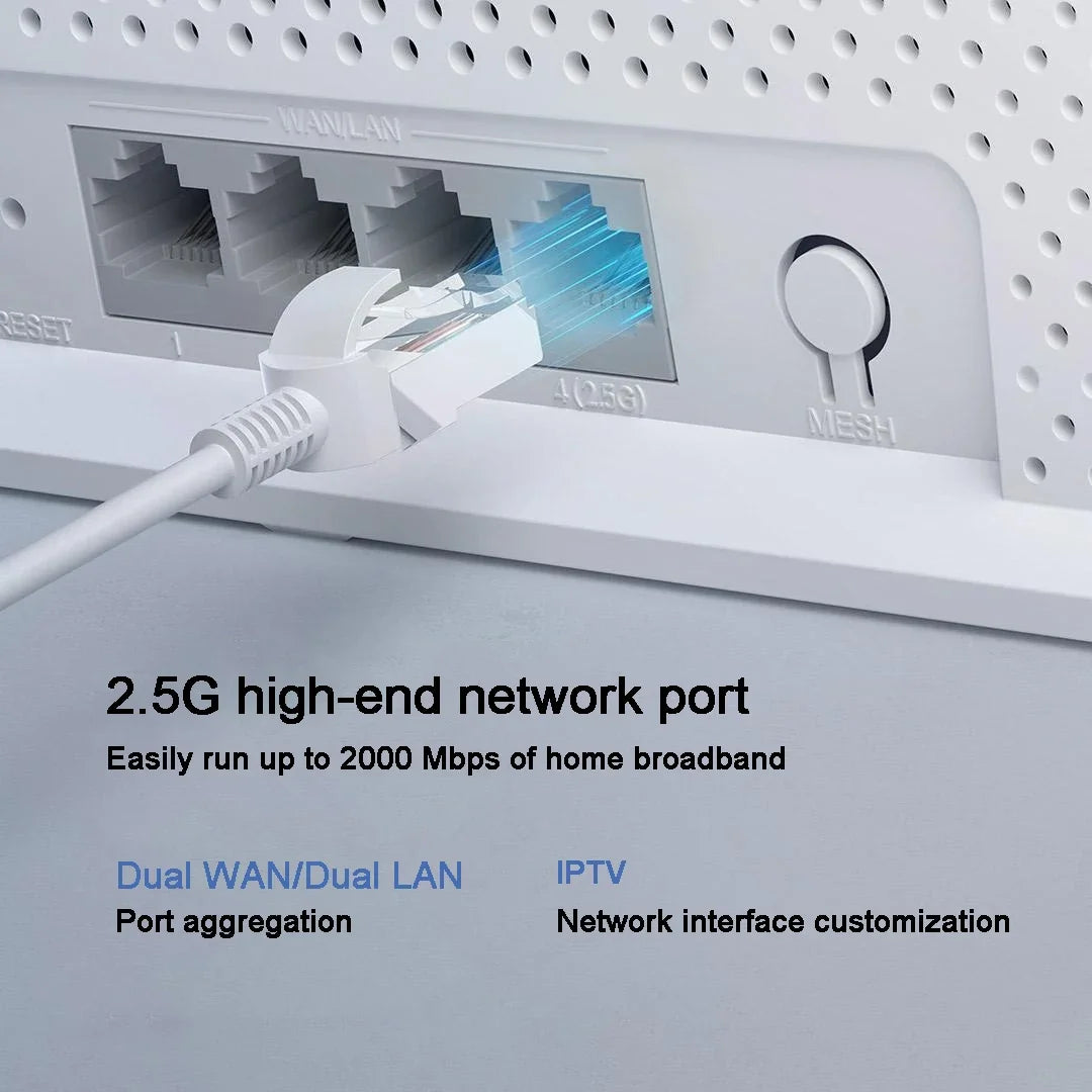 XIAOMI Router BE5000 WiFi 7 5011Mbps 2,4G/2,5GHz puerto de red 512MB de memoria acceso de banda ancha Dual protección de seguridad de red CN