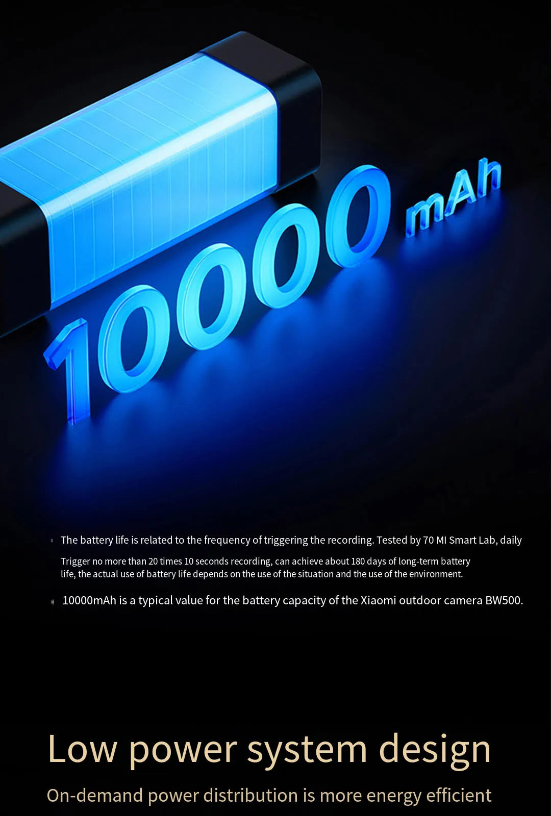 Xiaomi Mijia APP IP67 impermeable 10000mah batería cámara IP inteligente para exteriores 2,5k HD cámara de visión nocturna infrarroja de seguridad inalámbrica