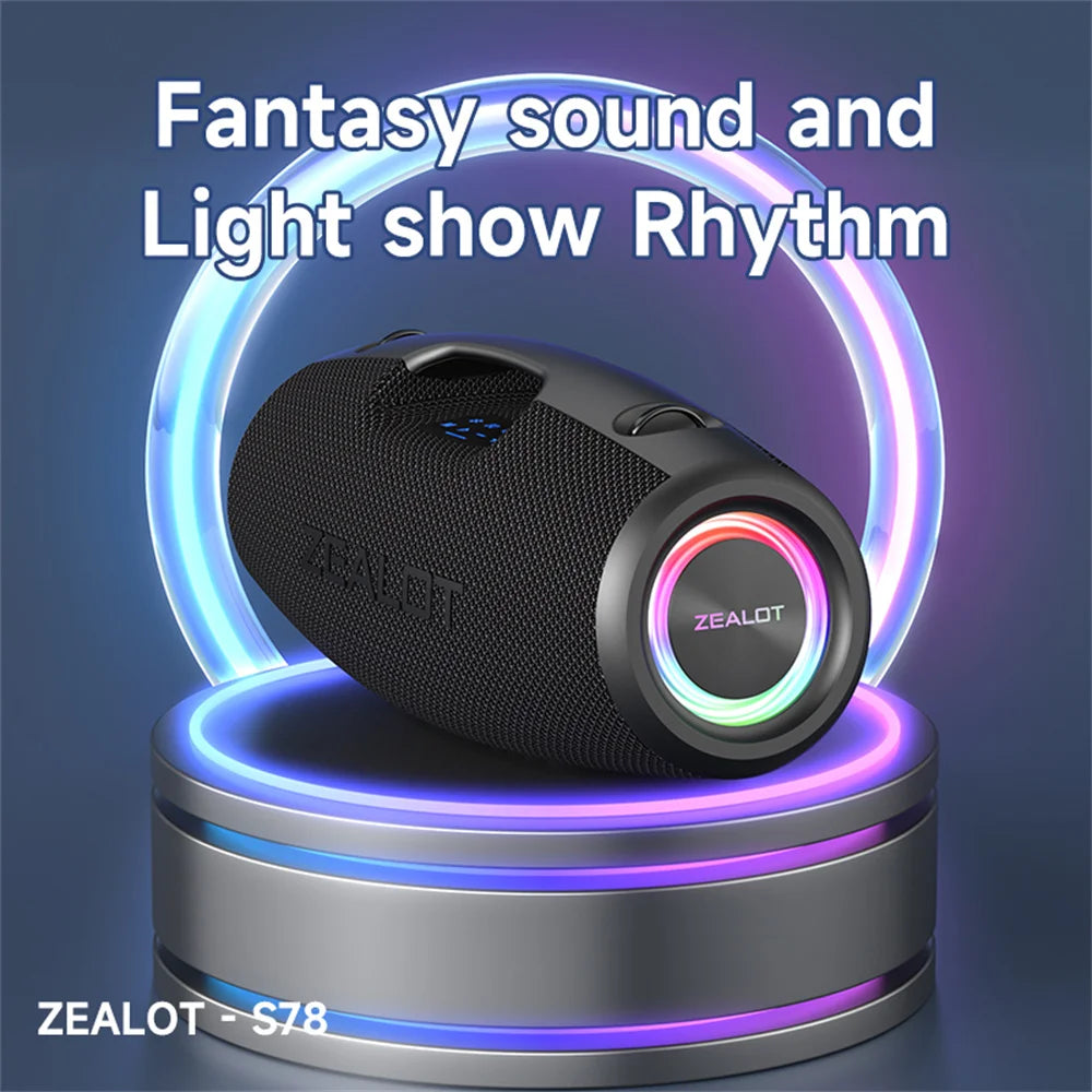 ZEALOT-S78 Altavoz Bluetooth portátil de 120W, altavoz para Fiesta al aire libre, altavoz grande, excelente rendimiento de graves, altavoz Hifi