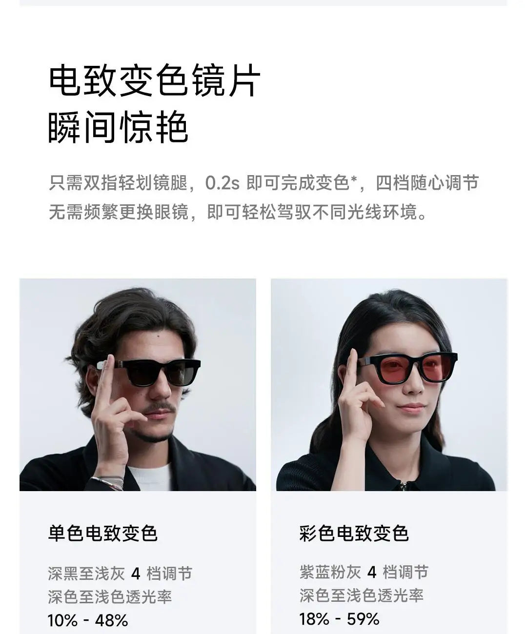 Gafas inteligentes originales Xiaomi AI, gafas fotocromáticas con cámara de acción, conectividad Bluetooth y Control por voz, regalo para primera persona