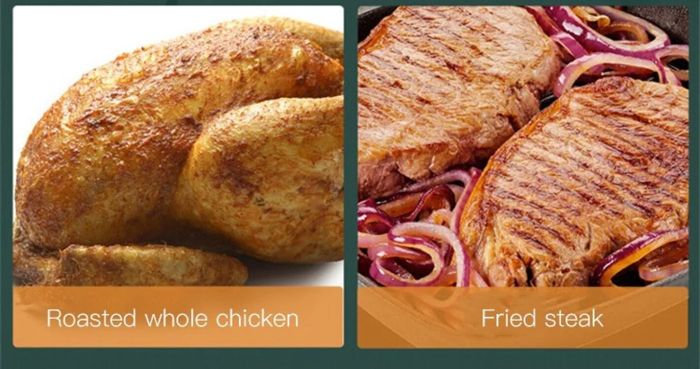 Freidora de aire de 3,2l, freidora eléctrica para cocinar, gran capacidad, máquina para freír francesa inteligente sin aceite, horno, cocina automática 360 ° Hornear