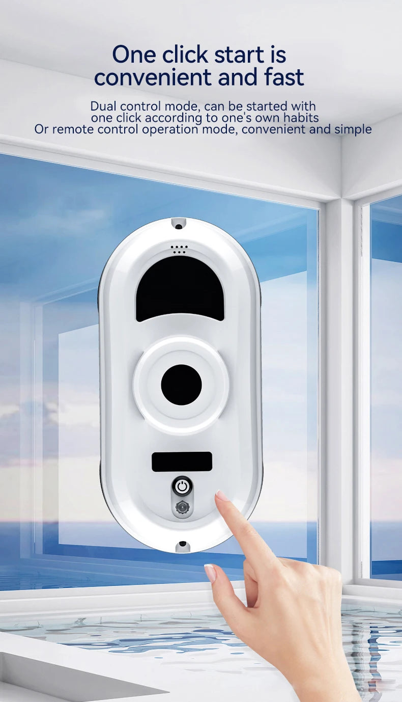 DIVEDEER-Robot de limpieza de ventanas sin pulverización de agua, máquina de limpieza con Control remoto inalámbrico de vidrio de succión inteligente anticaída