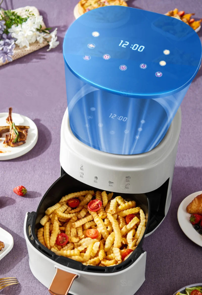 Freidora de aire doméstica 6L 8L freidora eléctrica inteligente máquina de patatas fritas freidora multifuncional