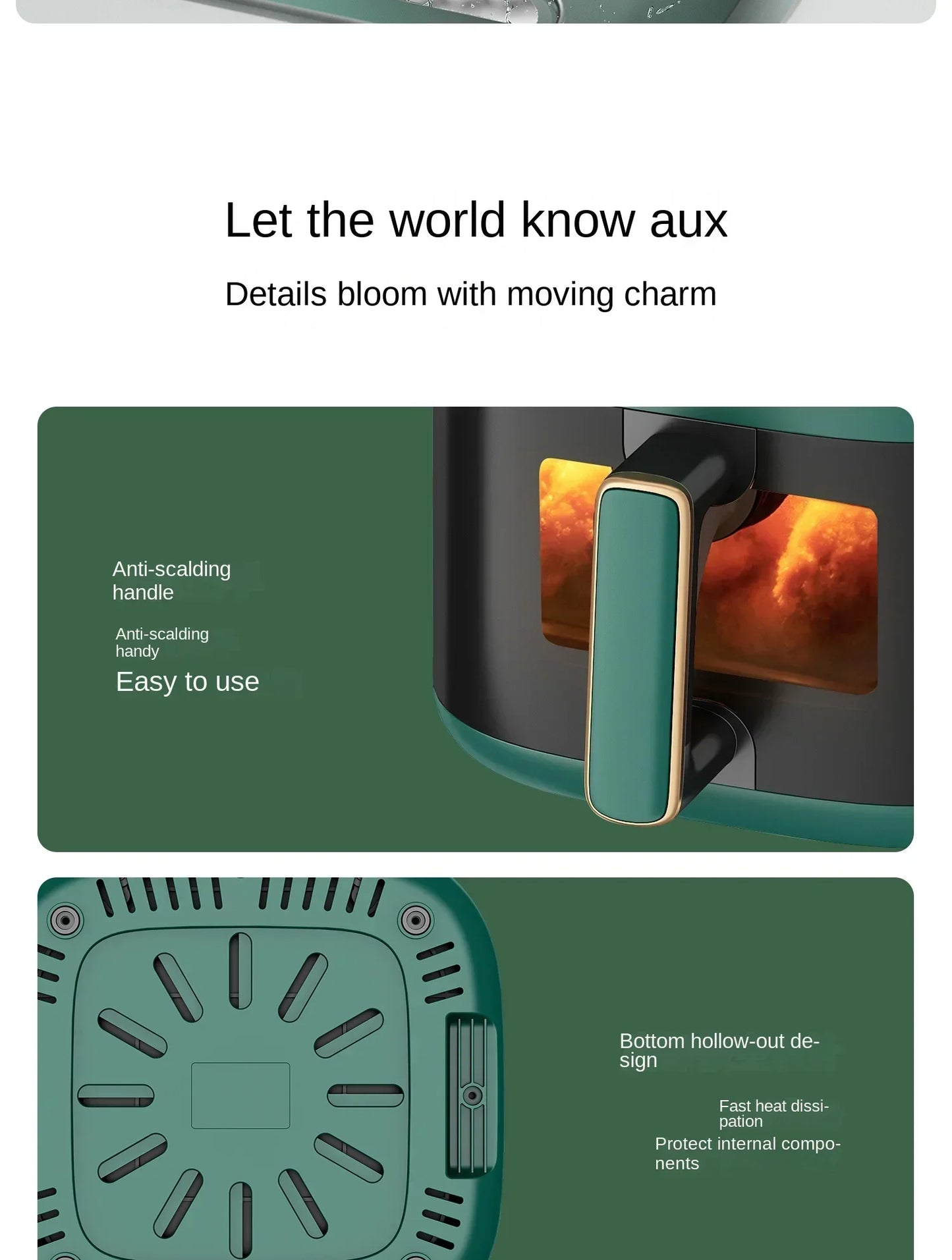 Modelo de freidora de aire AXA de 220 V: horno freidora de aire todo en uno con fritura automática inteligente, multifuncional y sin aceite C