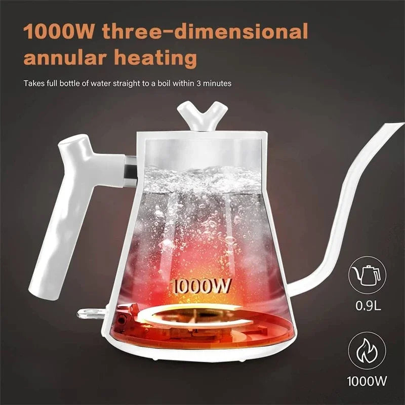 Hervidor eléctrico inteligente de temperatura constante de 1000W, cafetera hecha a mano, olla con cuello de cisne utilizada para preparar leche en polvo