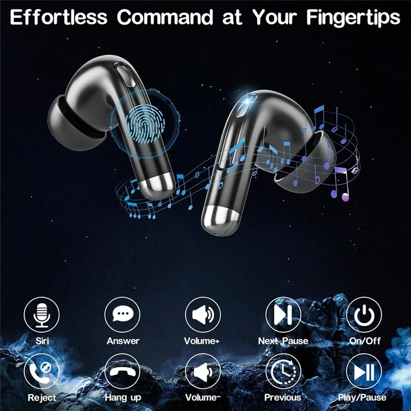 Auriculares inalámbricos AI Bluetooth con pantalla LED, auriculares con reducción de ruido impermeables IPX5 para deportes, correr ¡CALIENTE!