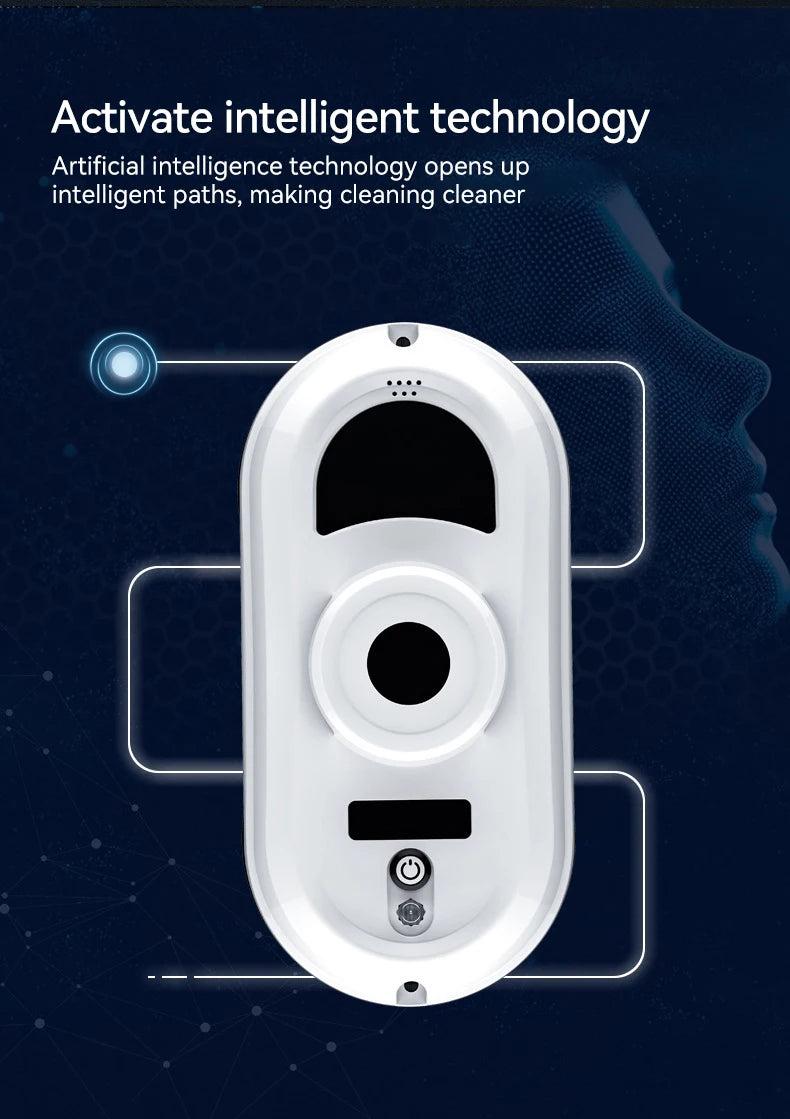 DIVEDEER-Robot de limpieza de ventanas sin pulverización de agua, máquina de limpieza con Control remoto inalámbrico de vidrio de succión inteligente anticaída