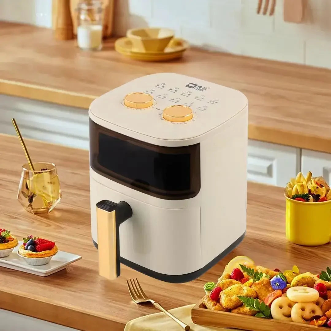Freidora de aire multifuncional para el hogar, horno eléctrico de alta capacidad, freidora francesa inteligente totalmente automática