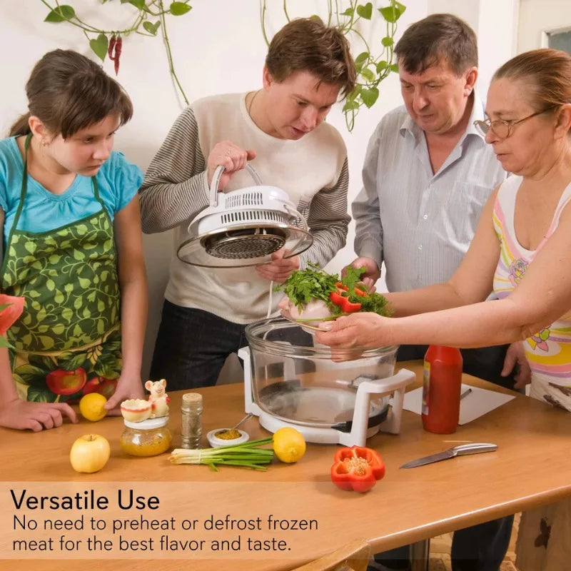 Freidora de aire de 12L, freidoras eléctricas sin aceite, horno automático Visible para el hogar, freidora multifuncional, sartén para patatas fritas de 220V