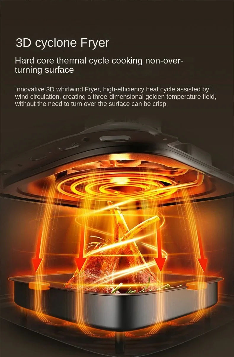Freidora de aire multifuncional para el hogar, horno eléctrico de alta capacidad, freidora francesa inteligente totalmente automática