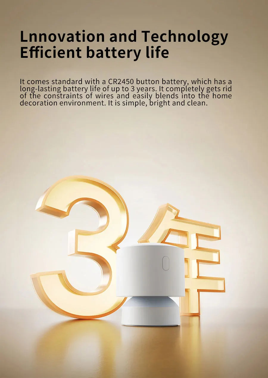 Xiaomi Mijia-Sensor de presencia humana, conexión inalámbrica inteligente para el hogar, Bluetooth 5,0, sensores de movimiento corporal para aplicación Mi Home XMOSB01XS
