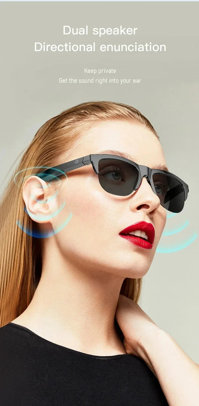 Xiaomi MIJIA gafas de sol inteligentes gafas Bluetooth llamada deportes al aire libre auriculares HIFI luz azul impermeable Anti-UV para hombres y mujeres