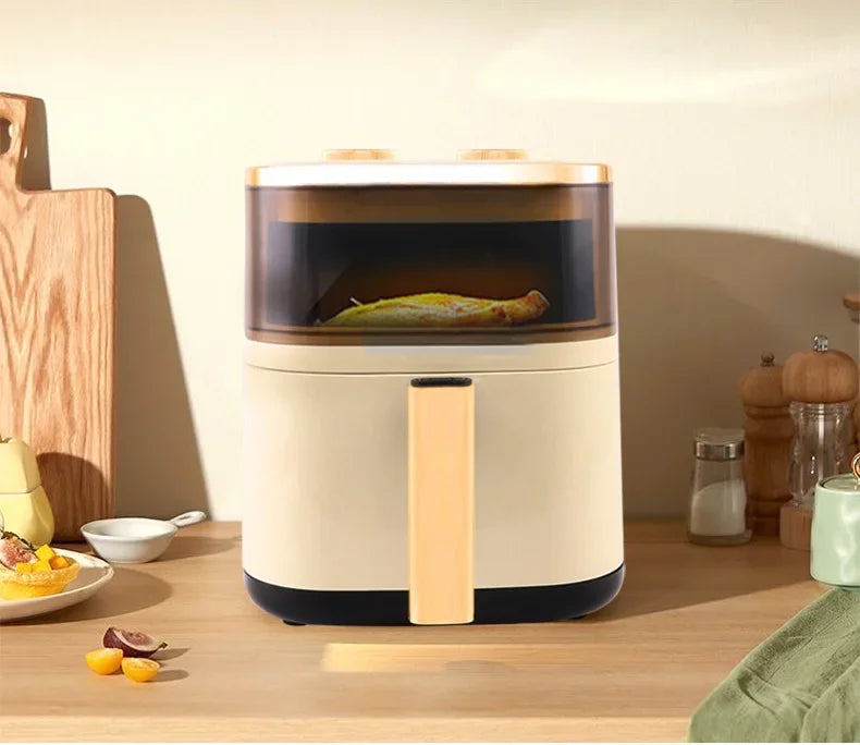 Freidora de aire multifuncional para el hogar, horno eléctrico de alta capacidad, freidora francesa inteligente totalmente automática