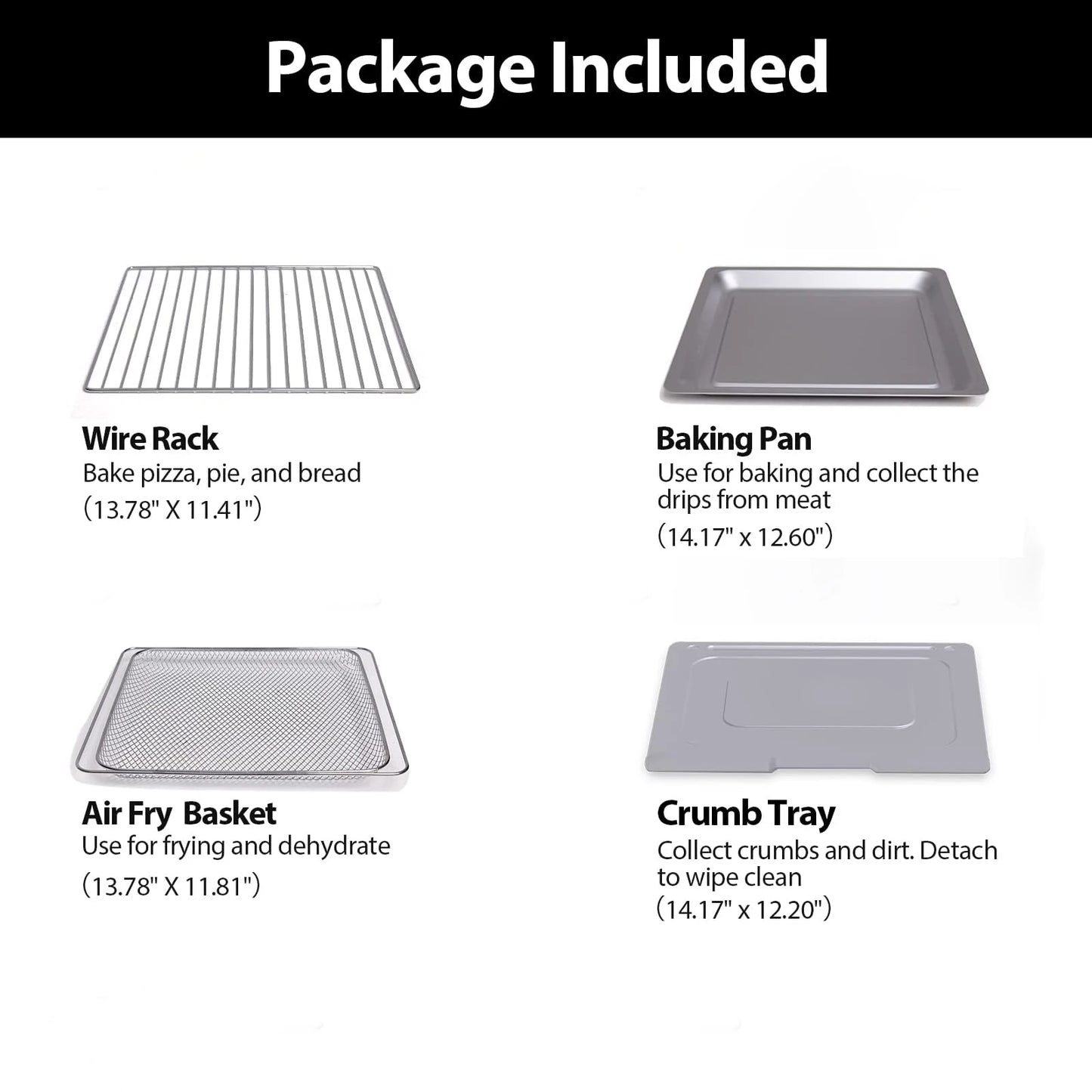 Horno freidora de aire 30L 1800W Cuerpo de acero inoxidable Funciones 18 en 1, freír, hornear, asar, deshidratar y recalentar | 18 preestablecidos | Asador y convección