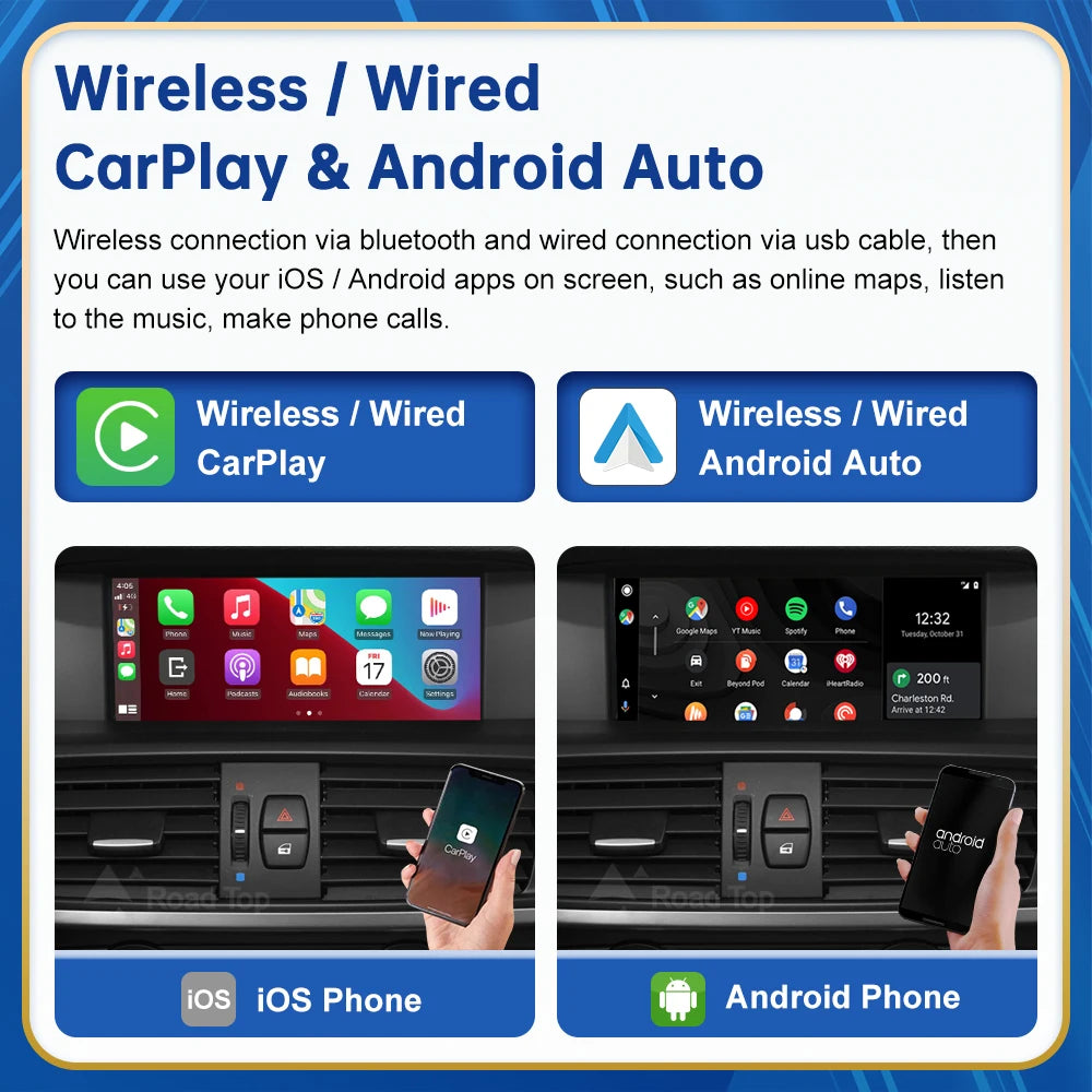 Android inalámbrico para coche BMW X3 X4 Series F25 F26 F01 CIC NBT EVO 2011-2020 interfaz Carplay enlace de espejo Air Play