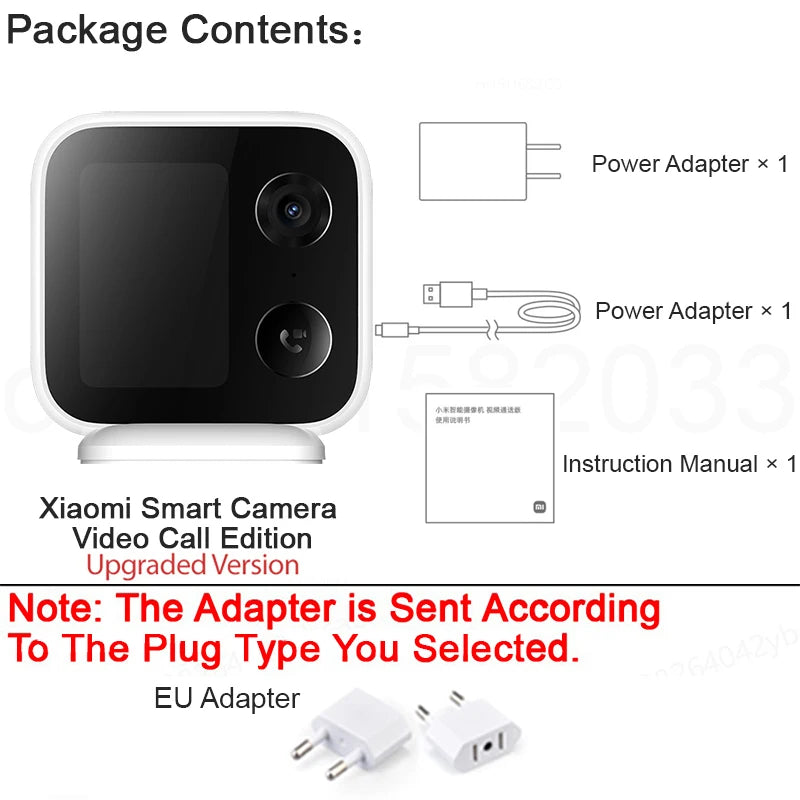XIAOMI Cámara inteligente Edición de videollamada, pantalla grande de 3,5 pulgadas, 4MP 2,5 K, monitor de bebé de seguridad para el hogar, versión china con adaptador
