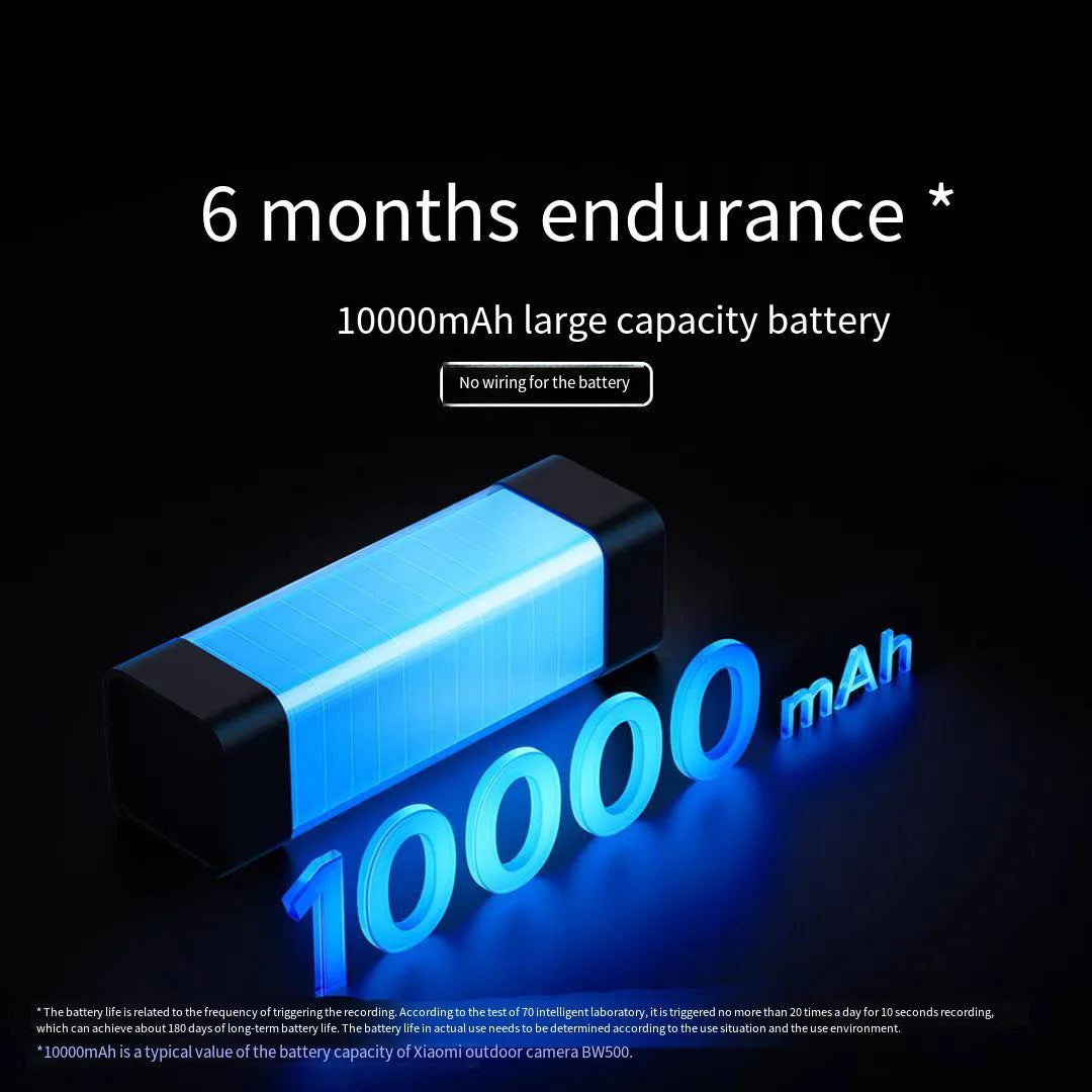 Xiaomi Mijia APP IP67 impermeable 10000mah batería cámara IP inteligente para exteriores 2,5k HD cámara de visión nocturna infrarroja de seguridad inalámbrica