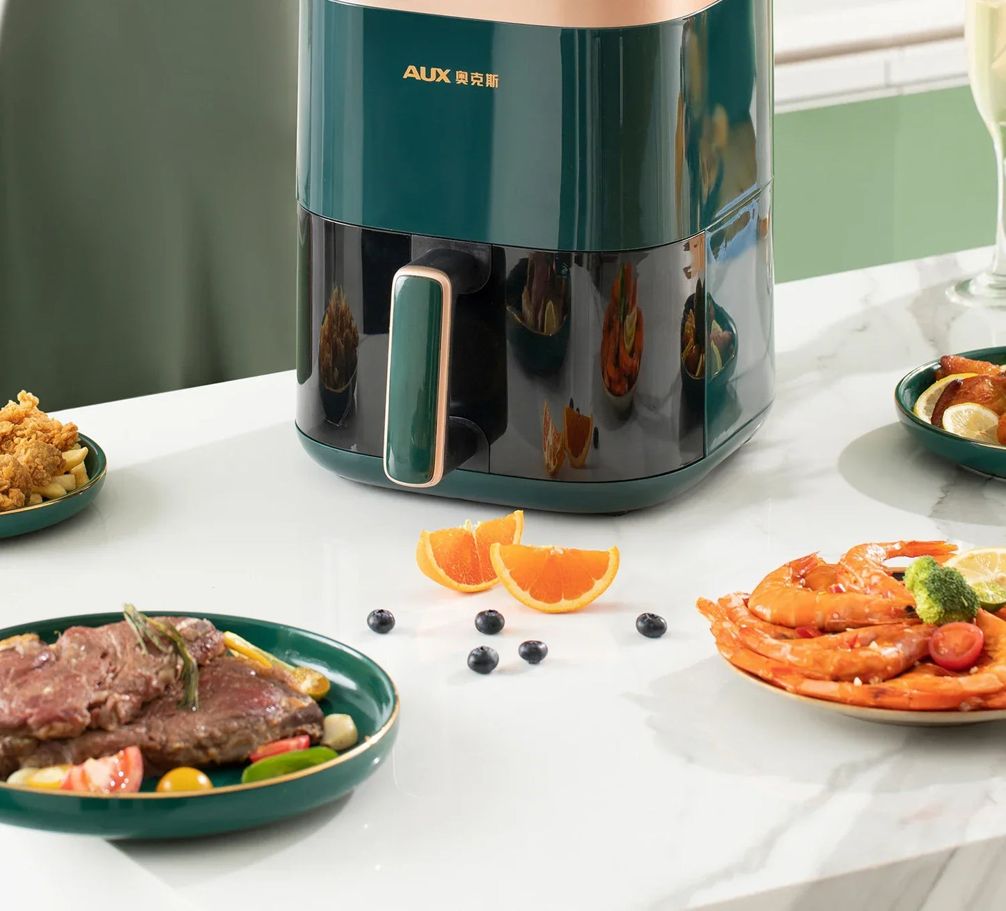 Modelo de freidora de aire AXA de 220 V: horno freidora de aire todo en uno con fritura automática inteligente, multifuncional y sin aceite C AA