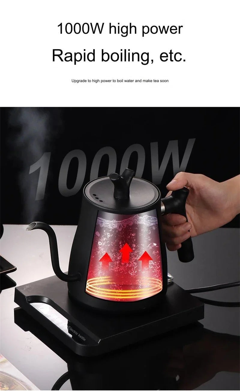 Hervidor eléctrico inteligente de temperatura constante de 1000W, cafetera hecha a mano, olla con cuello de cisne utilizada para preparar leche en polvo