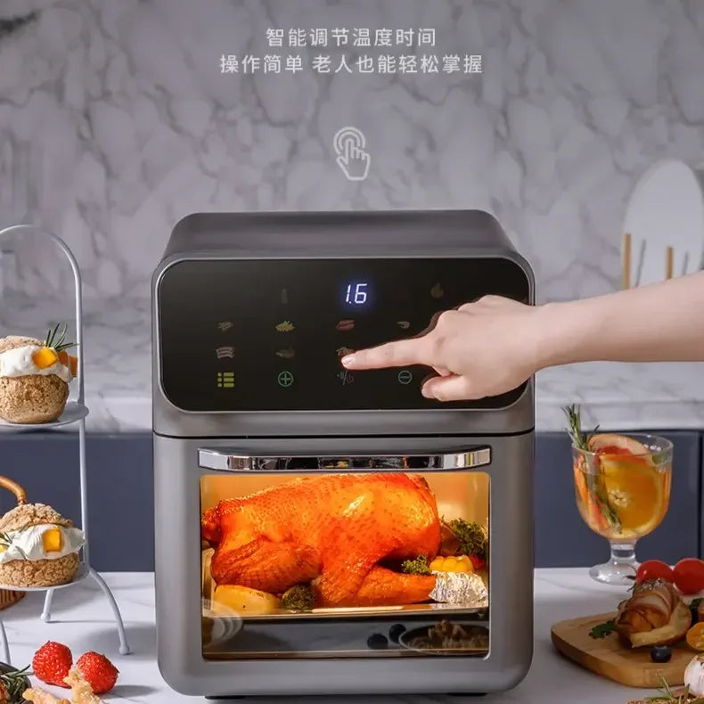 Freidora de aire Amoi de 220 V, freidora de aire inteligente mejorada de gran capacidad sin aceite, automática, sin tapa AG