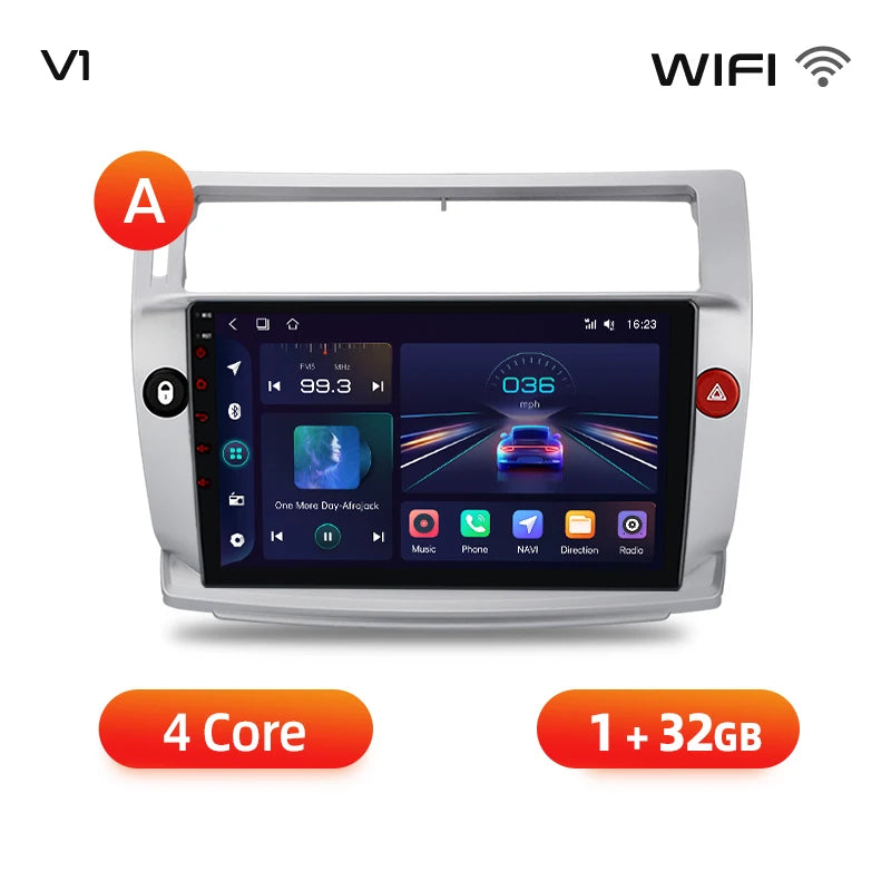 Junsun Android inalámbrico CarPlay Auto Radio de coche para Citroen C4 c-triomphe c-quatre 2004-2009 sistemas inteligentes DSP SWC RDS GPS
