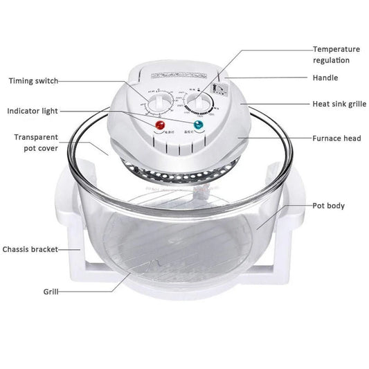 Freidora de aire de 12L, freidoras eléctricas sin aceite, horno automático Visible para el hogar, freidora multifuncional, sartén para patatas fritas de 220V