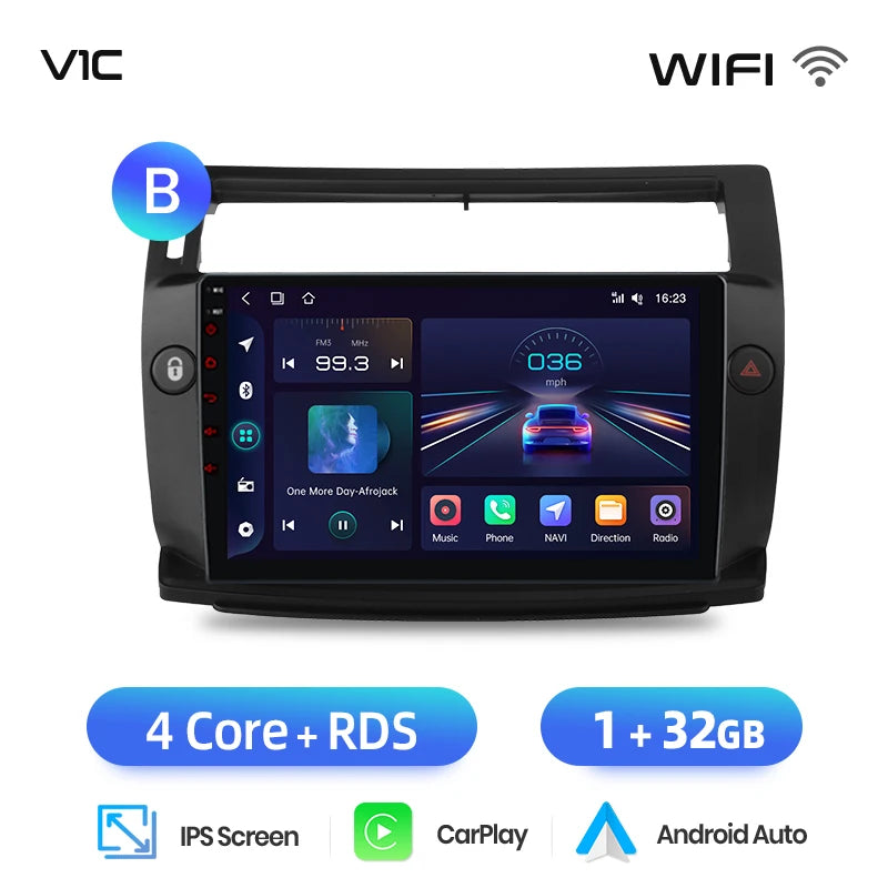 Junsun Android inalámbrico CarPlay Auto Radio de coche para Citroen C4 c-triomphe c-quatre 2004-2009 sistemas inteligentes DSP SWC RDS GPS