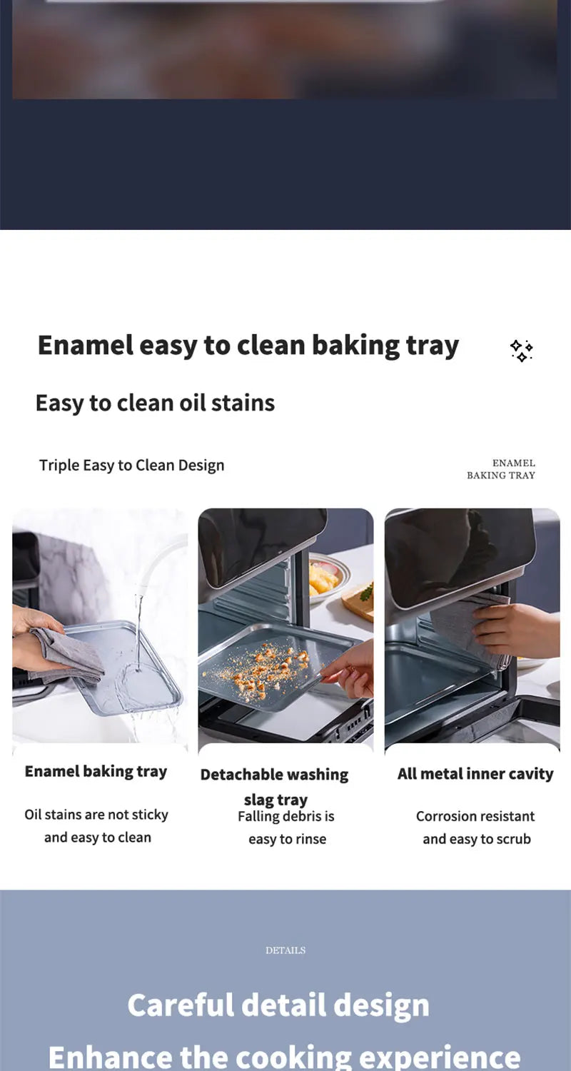 Freidoras de aire eléctricas de gran capacidad de 10L, cocina doméstica automática sin aceite 360 ° Horno de convección para hornear freidora sin aceite