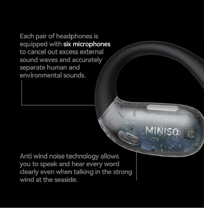 [Auricular traductor AI] auriculares inalámbricos MINISO X28 Bluetooth 5,4 HiFi IPX5 impermeable deportes graves potentes 16H de duración de la batería