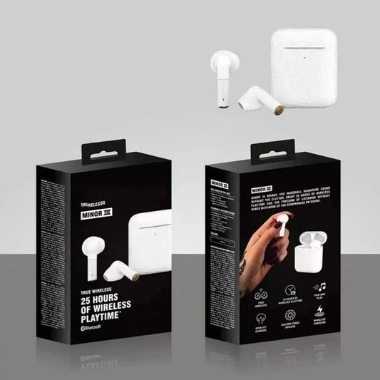 Nueva moda MINOR3 verdaderos auriculares inalámbricos Bluetooth en el oído Mini auriculares bajos impermeables