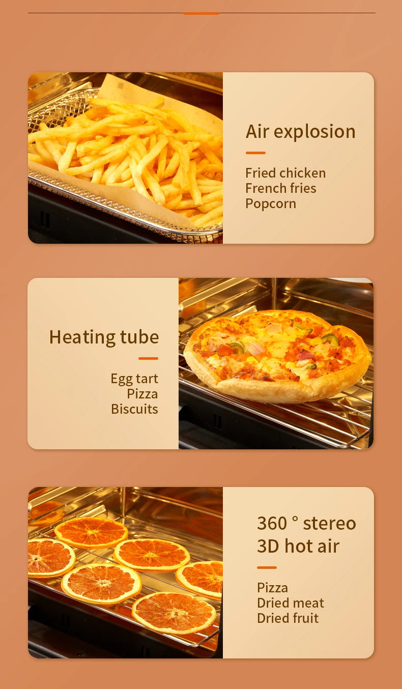 Freidora de aire multifunción sin aceite de 15L, horno doméstico, nueva freidora automática inteligente multifunción de gran capacidad para patatas fritas