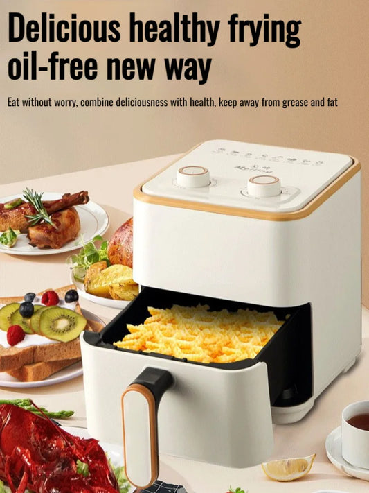 Freidora de aire de 3,2l, freidora eléctrica para cocinar, gran capacidad, máquina para freír francesa inteligente sin aceite, horno, cocina automática 360 ° Hornear