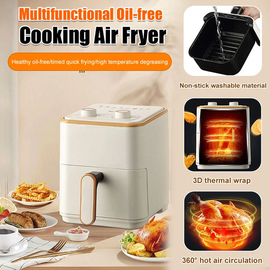 Freidora de aire de 3,2l, freidora eléctrica para cocinar, gran capacidad, máquina para freír francesa inteligente sin aceite, horno, cocina automática 360 ° Hornear