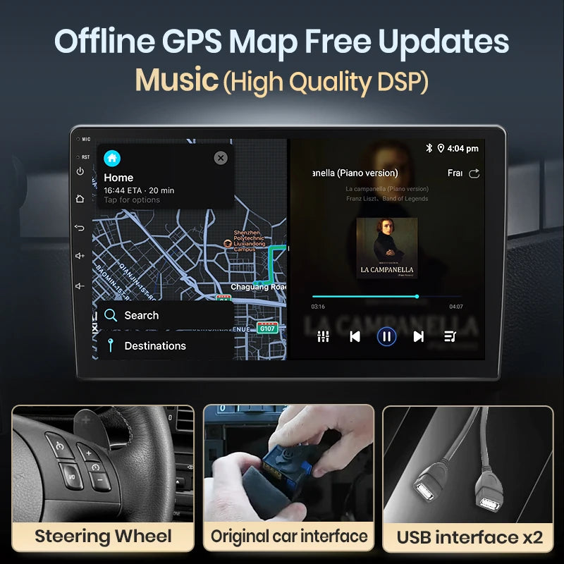 Junsun Android inalámbrico CarPlay Auto Radio de coche para Citroen C4 c-triomphe c-quatre 2004-2009 sistemas inteligentes DSP SWC RDS GPS